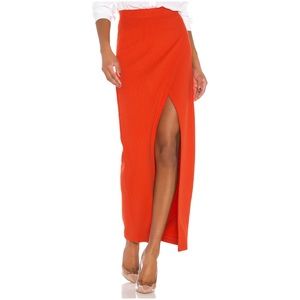 L’Academie Lyra Midi Skirt Red